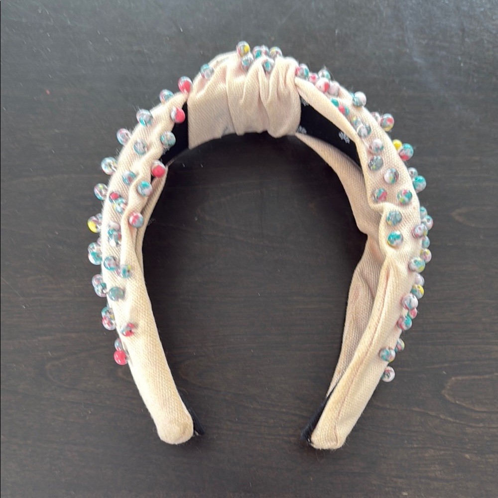 Lele Sadoughi Beaded Headband - very pale pink